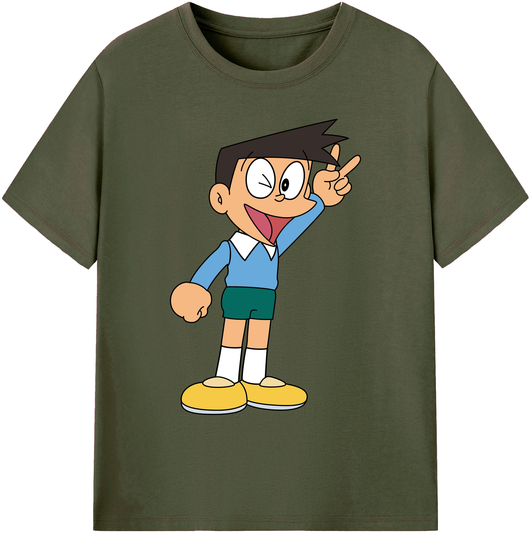 （画像用） ドラえもん 骨川 スネ夫 Doraemon Honekawa Suneo 綿100％ メンズ半袖Tシャツ｜肌触りやわらか＆通気性